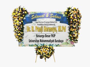 Bunga papan ucapan selamat printing premium dari Raja Florist Semarang, ukuran besar dengan desain custom elegan